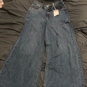 Women's Blue Wide-Leg Jeans